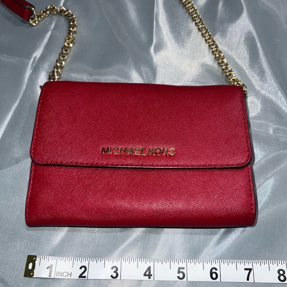 MICHAEL Michael Kors Collection Red Mini Bag with Gold Chain